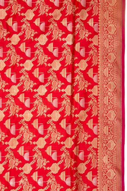 Banarasi Silk Kadwa Jaal Red Saree