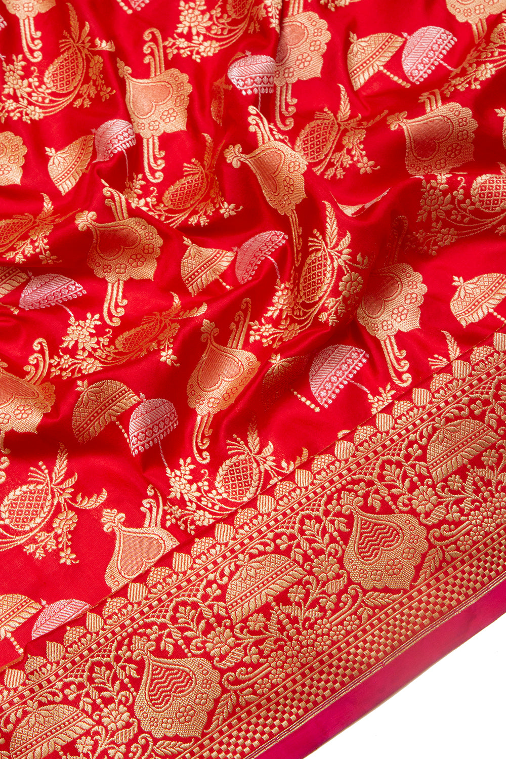 Banarasi Silk Kadwa Jaal Red Saree