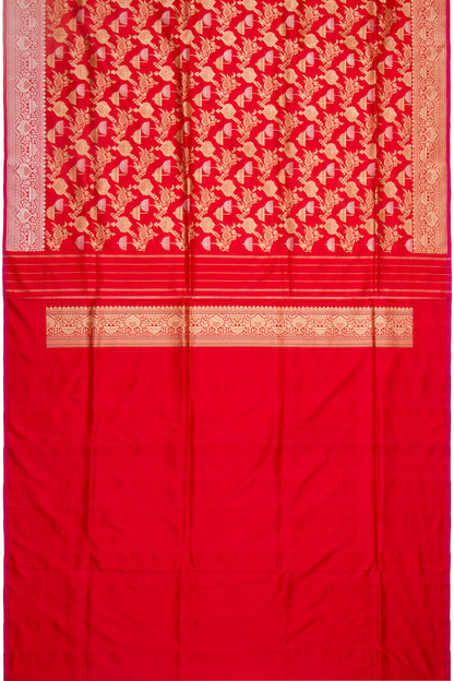 Banarasi Silk Kadwa Jaal Red Saree