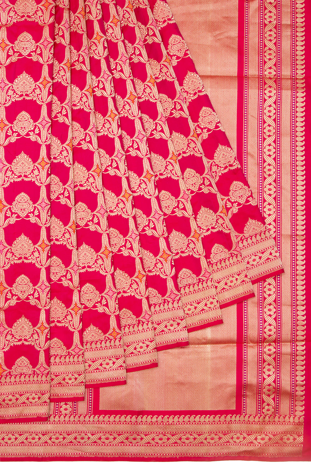 Banarasi Silk Kadwa Jaal Pink Saree
