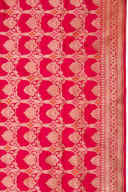 Banarasi Silk Kadwa Jaal Pink Saree