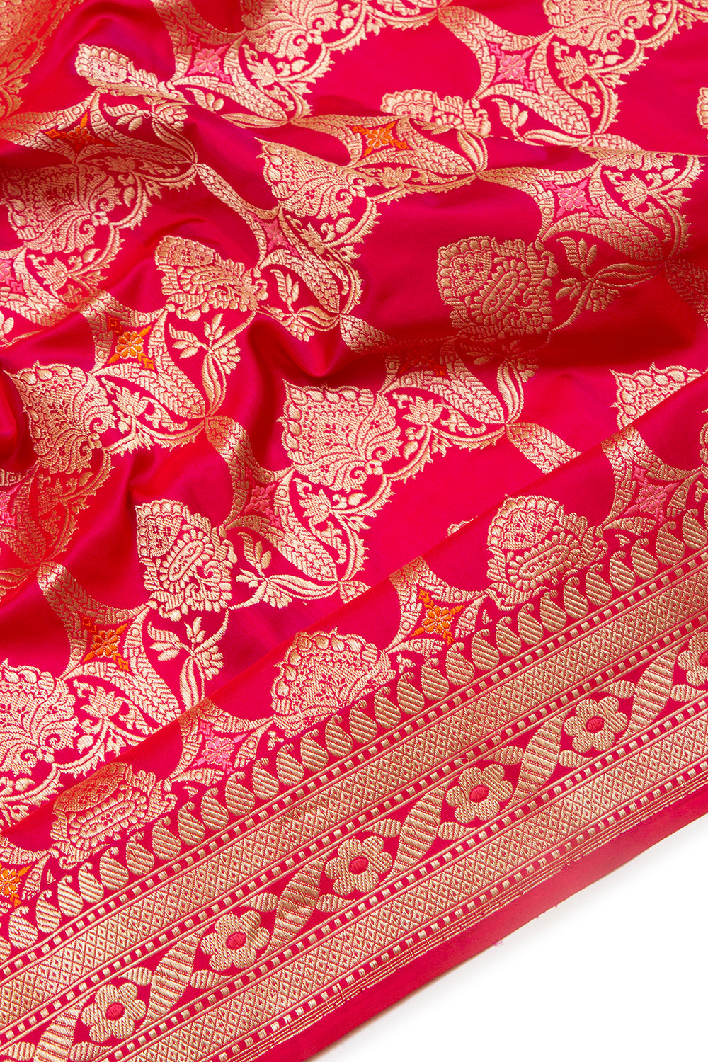 Banarasi Silk Kadwa Jaal Pink Saree