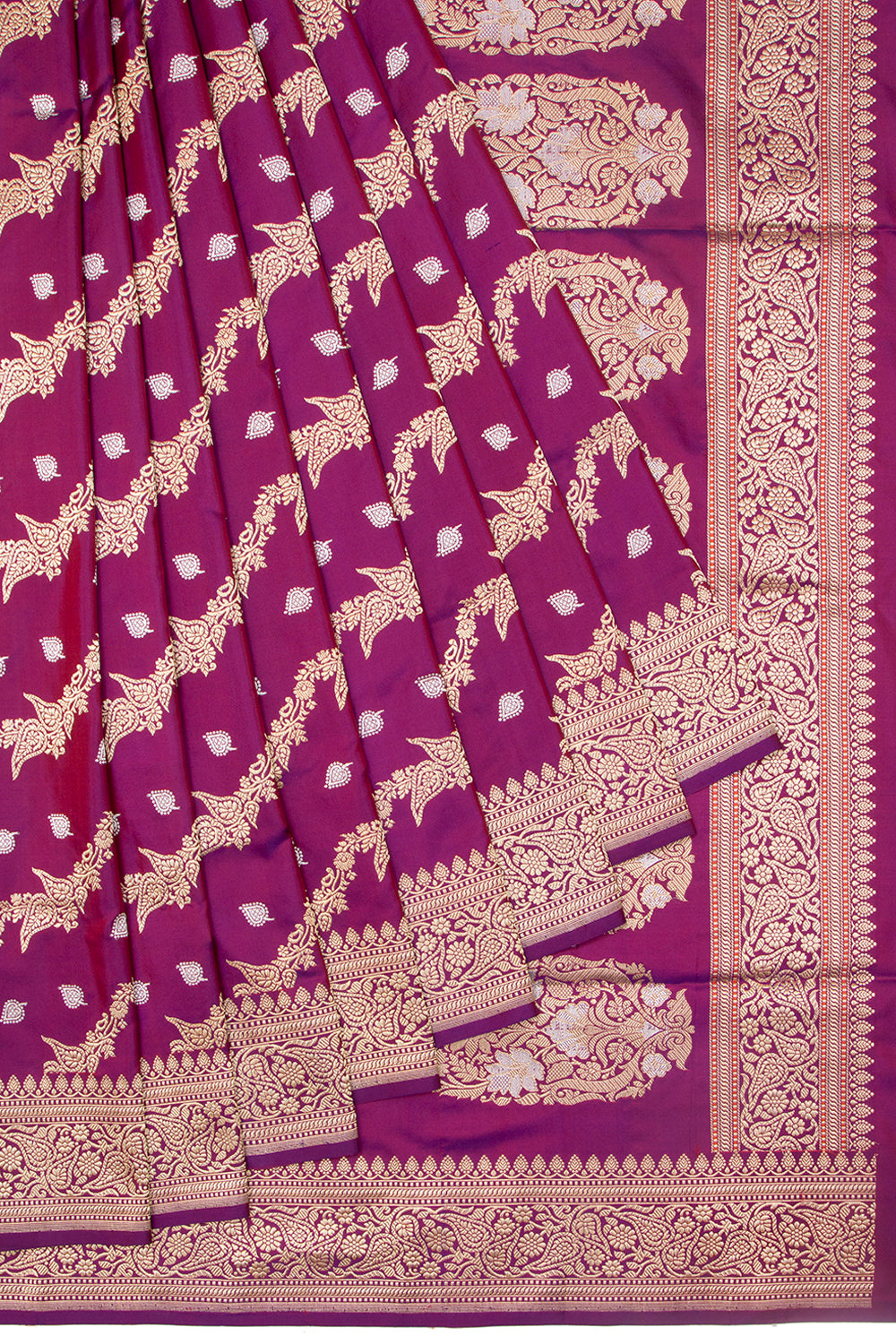 Banarasi Silk Kadwa Jaal Purple Saree