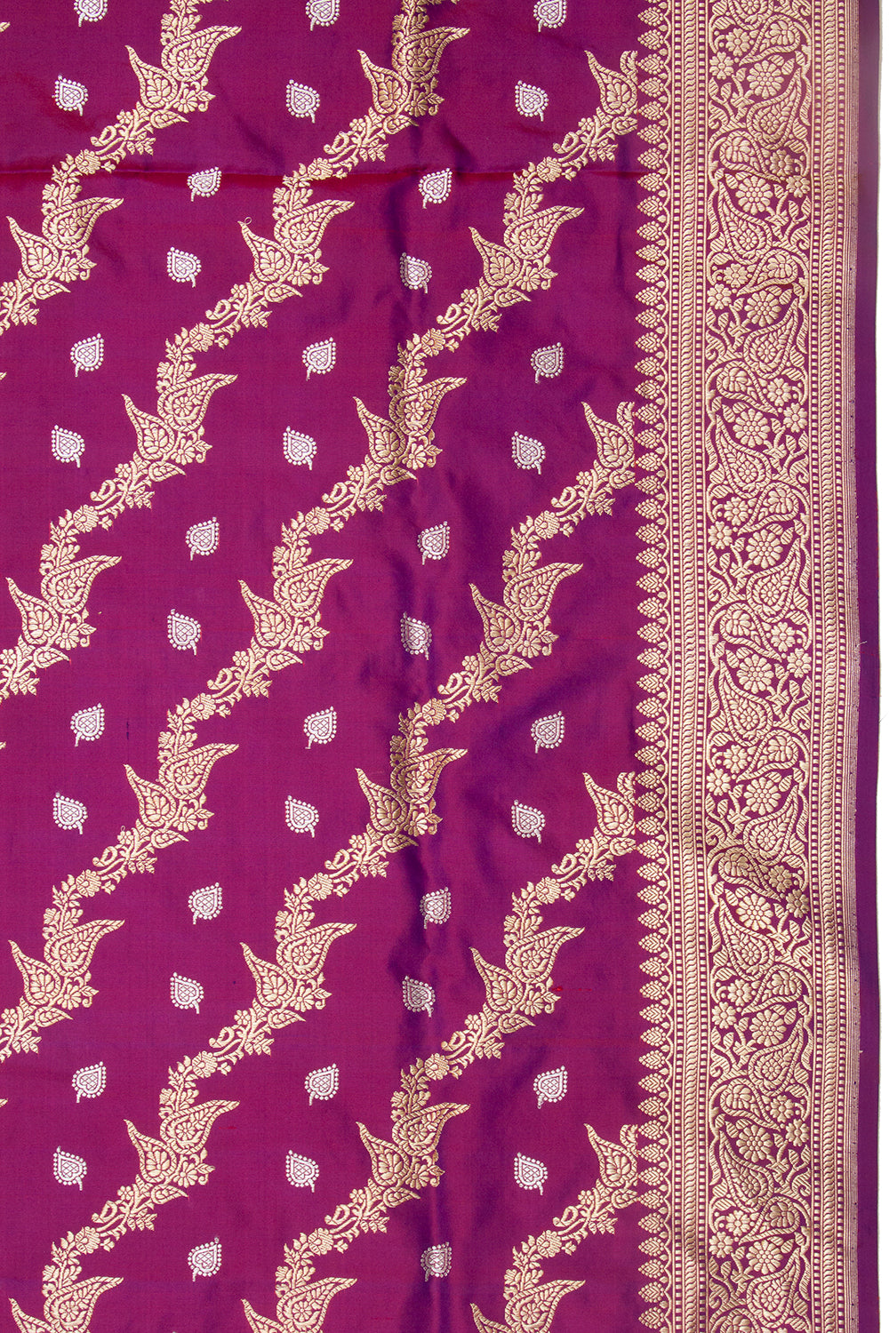 Banarasi Silk Kadwa Jaal Purple Saree