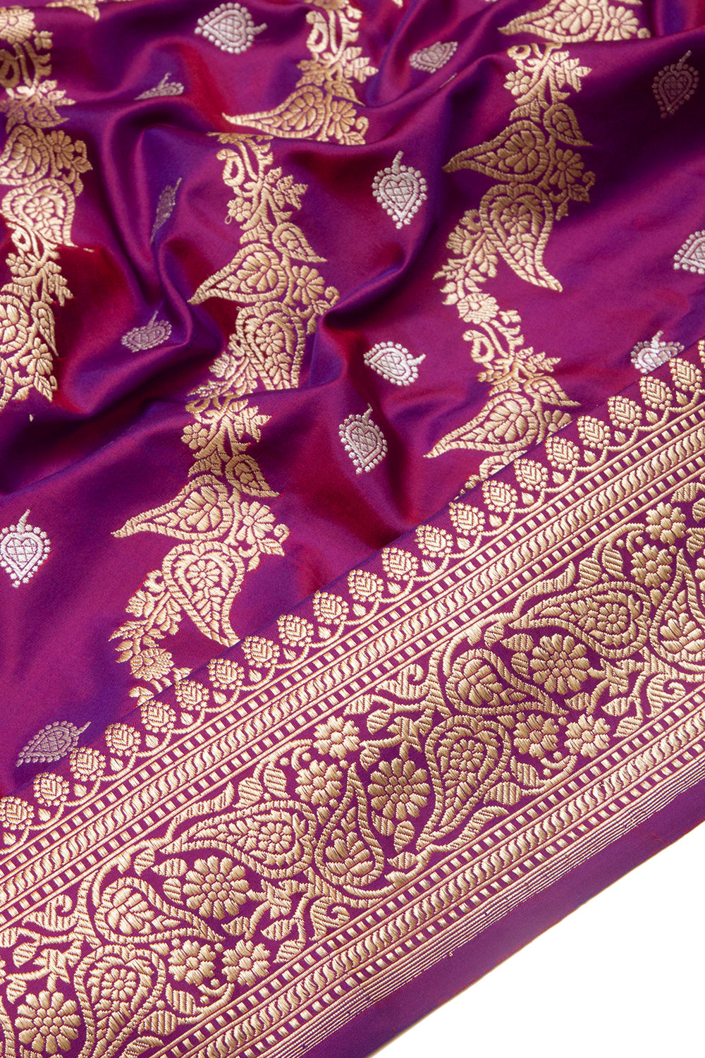 Banarasi Silk Kadwa Jaal Purple Saree