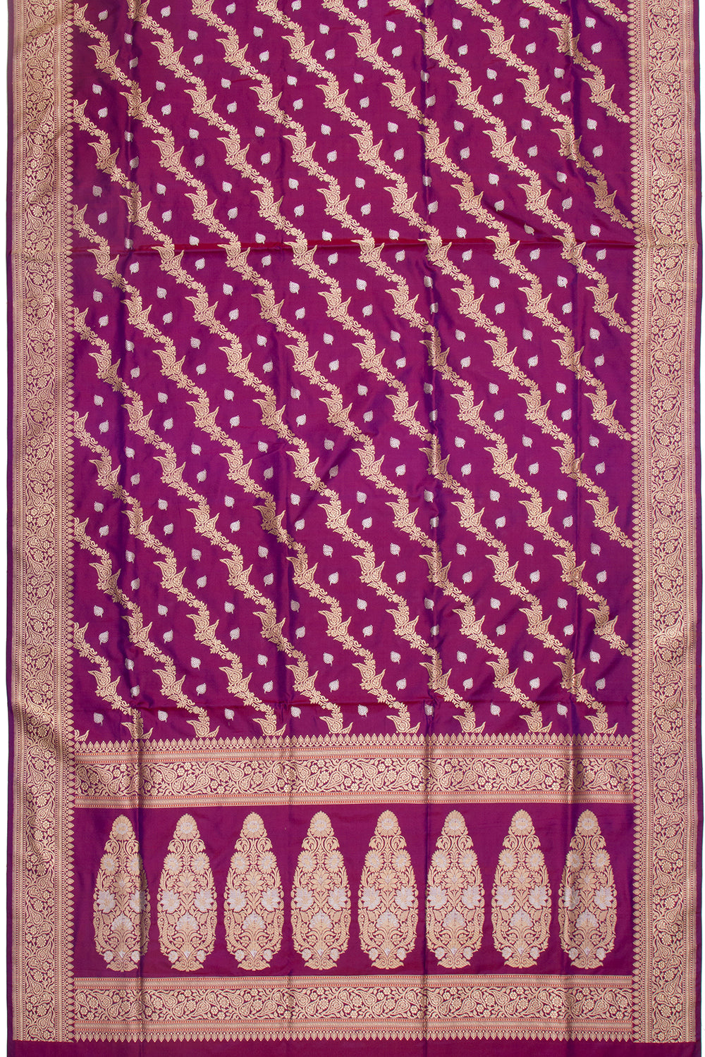 Banarasi Silk Kadwa Jaal Purple Saree