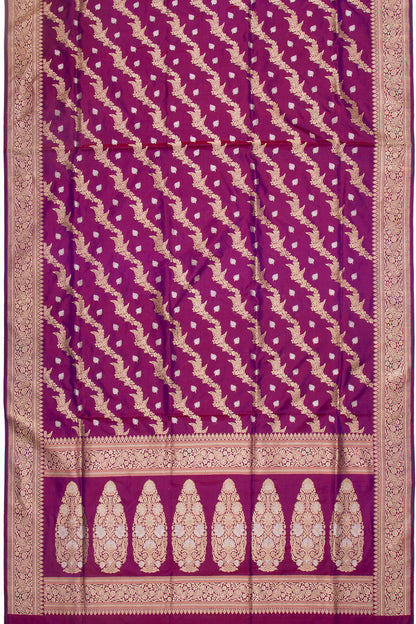 Banarasi Silk Kadwa Jaal Purple Saree