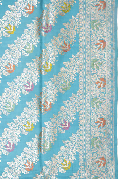 Banarasi Silk Kadwa Jaal Sky Blue Saree