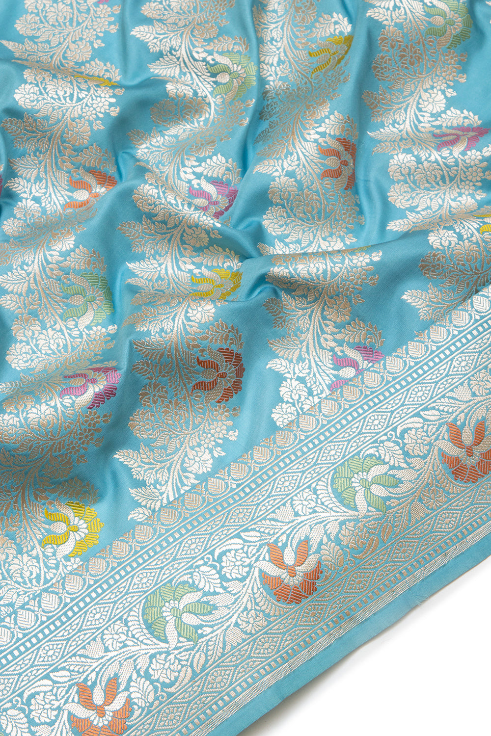 Banarasi Silk Kadwa Jaal Sky Blue Saree