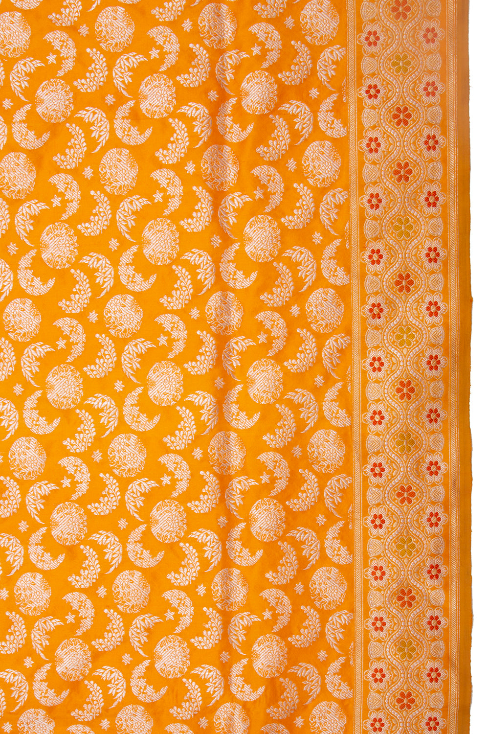 Banarasi Silk Kadwa Jaal Tangerine Orange Saree