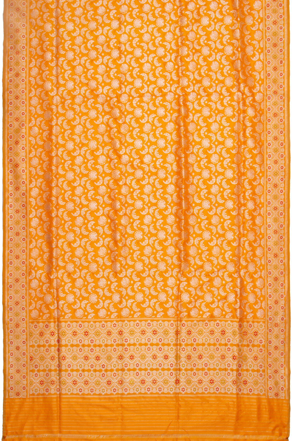 Banarasi Silk Kadwa Jaal Tangerine Orange Saree