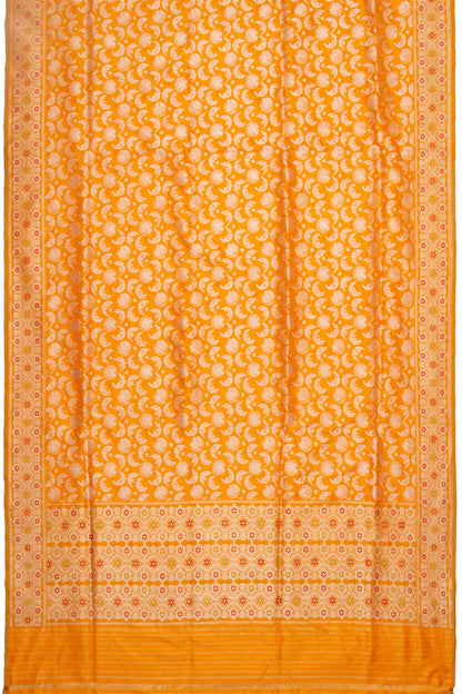 Banarasi Silk Kadwa Jaal Tangerine Orange Saree