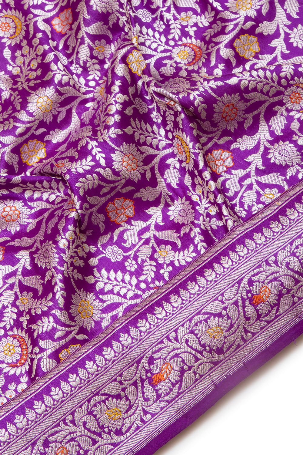 Banarasi Silk Kadwa Jaal Purple Saree