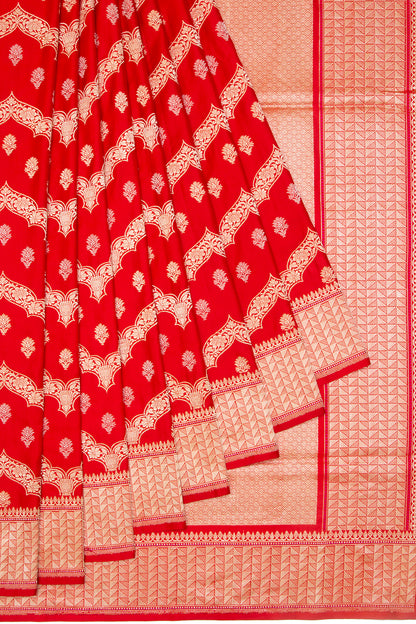 Banarasi Silk Brocade Red Saree