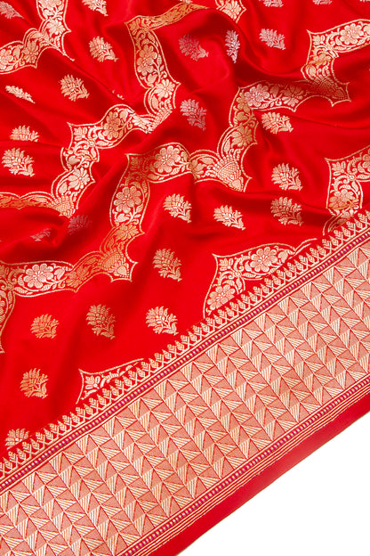 Banarasi Silk Brocade Red Saree
