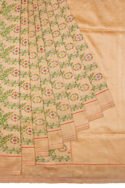 Banarasi Silk Tissue Kadwa Jaal Gold Saree