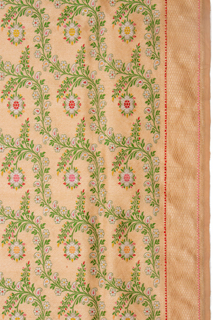 Banarasi Silk Tissue Kadwa Jaal Gold Saree