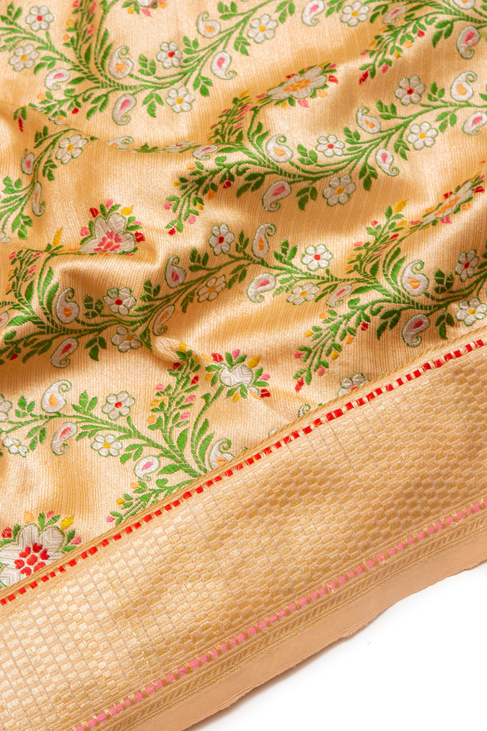 Banarasi Silk Tissue Kadwa Jaal Gold Saree