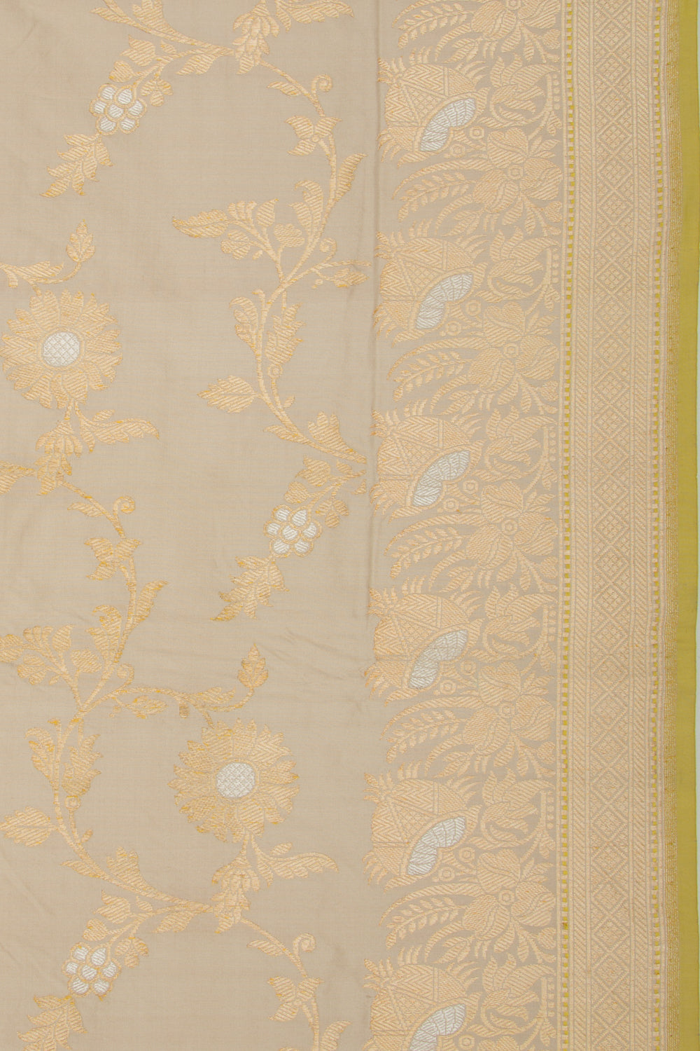 Banarasi Silk Kadwa Jaal Beige Saree