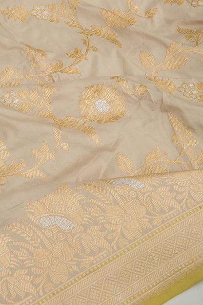 Banarasi Silk Kadwa Jaal Beige Saree