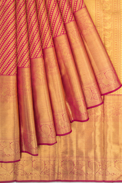 Kanchipuram Silk Leheriya Pink Saree