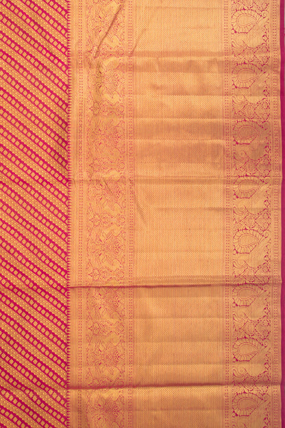 Kanchipuram Silk Leheriya Pink Saree