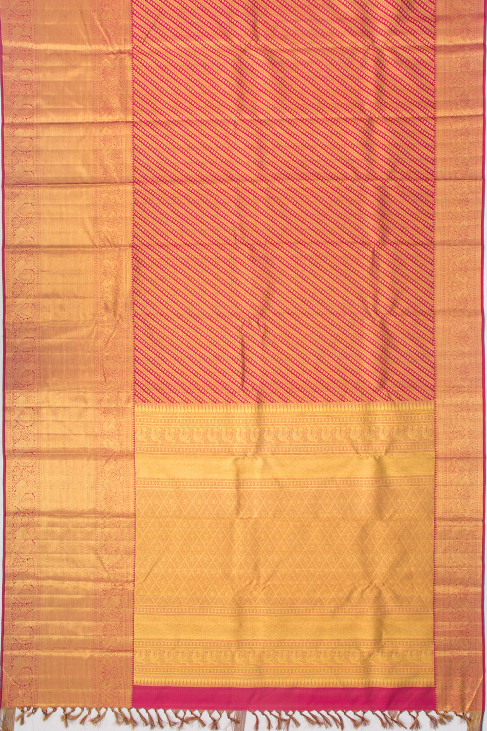 Kanchipuram Silk Leheriya Pink Saree