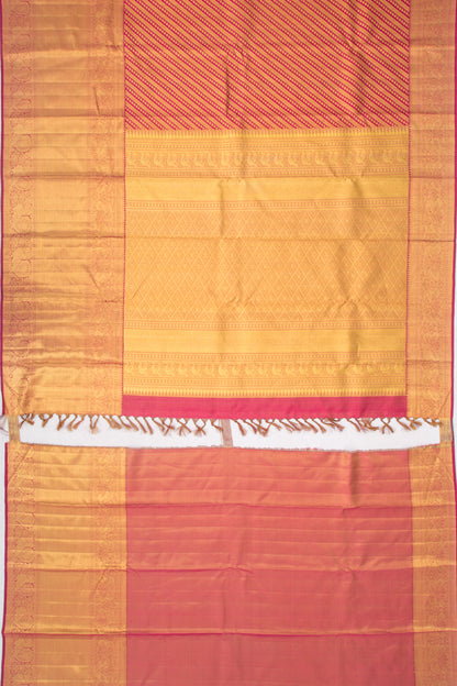 Kanchipuram Silk Leheriya Pink Saree
