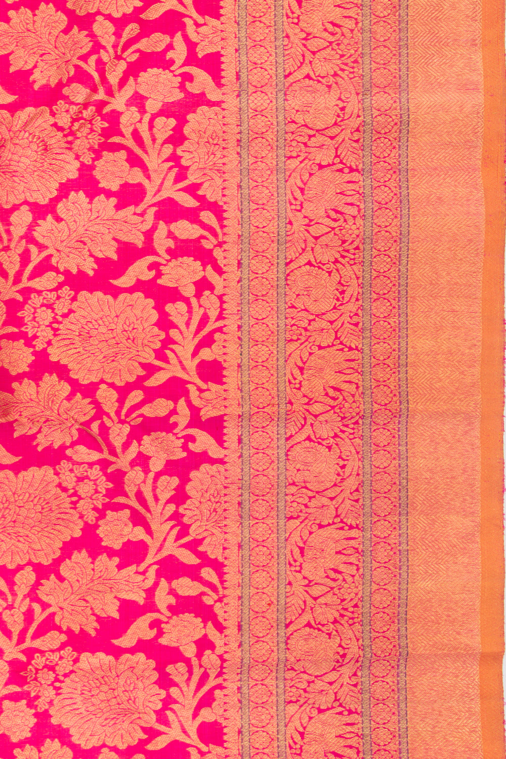 Kanchipuram Silk Jaal Pink Saree