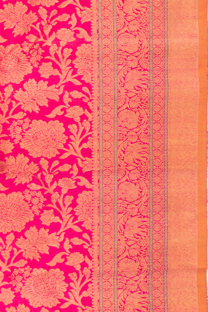 Kanchipuram Silk Jaal Pink Saree