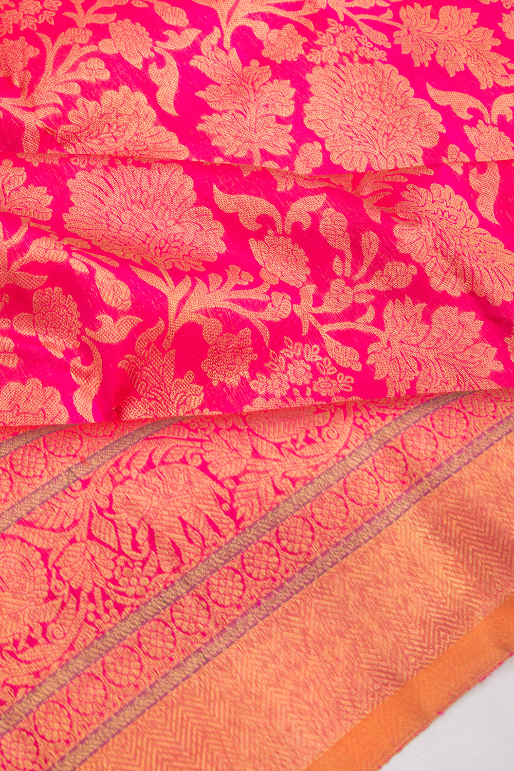 Kanchipuram Silk Jaal Pink Saree