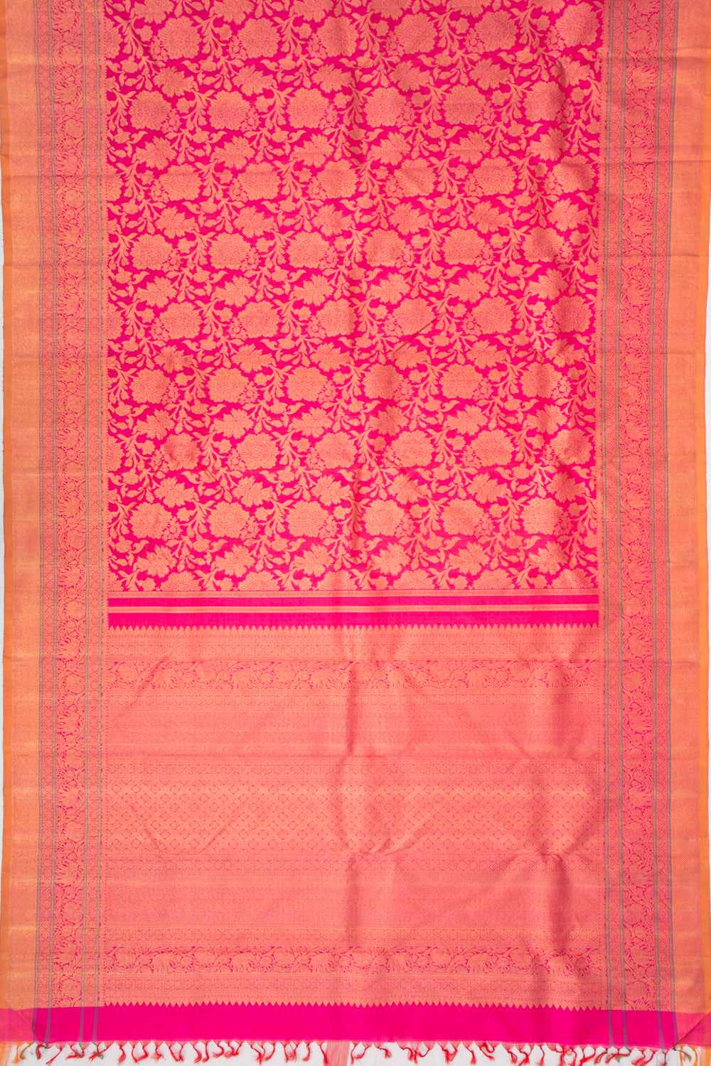 Kanchipuram Silk Jaal Pink Saree