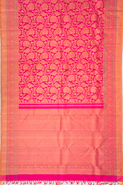 Kanchipuram Silk Jaal Pink Saree