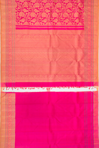 Kanchipuram Silk Jaal Pink Saree