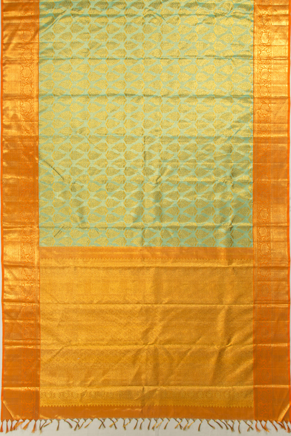 Kanchipuram Silk Tissue Brocade Green Saree