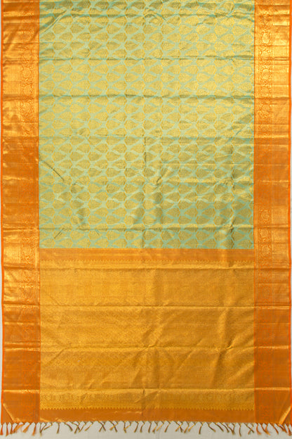 Kanchipuram Silk Tissue Brocade Green Saree