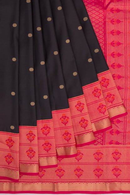 Kanchipuram Silk Butta Black Saree