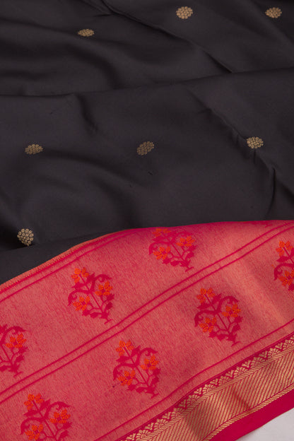 Kanchipuram Silk Butta Black Saree
