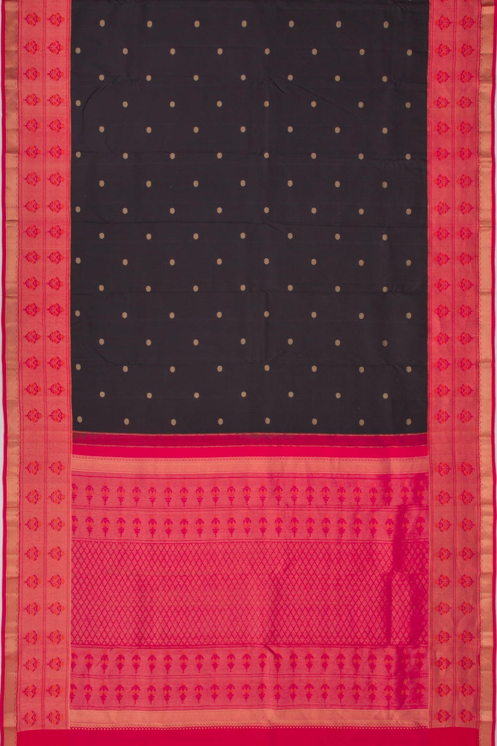 Kanchipuram Silk Butta Black Saree