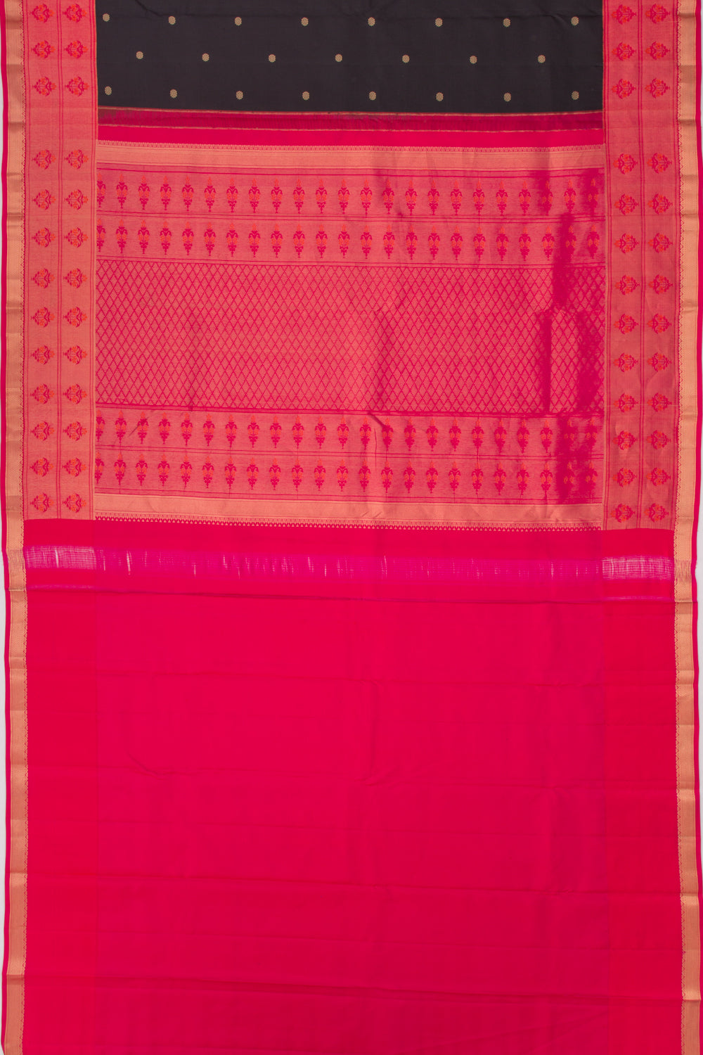 Kanchipuram Silk Butta Black Saree