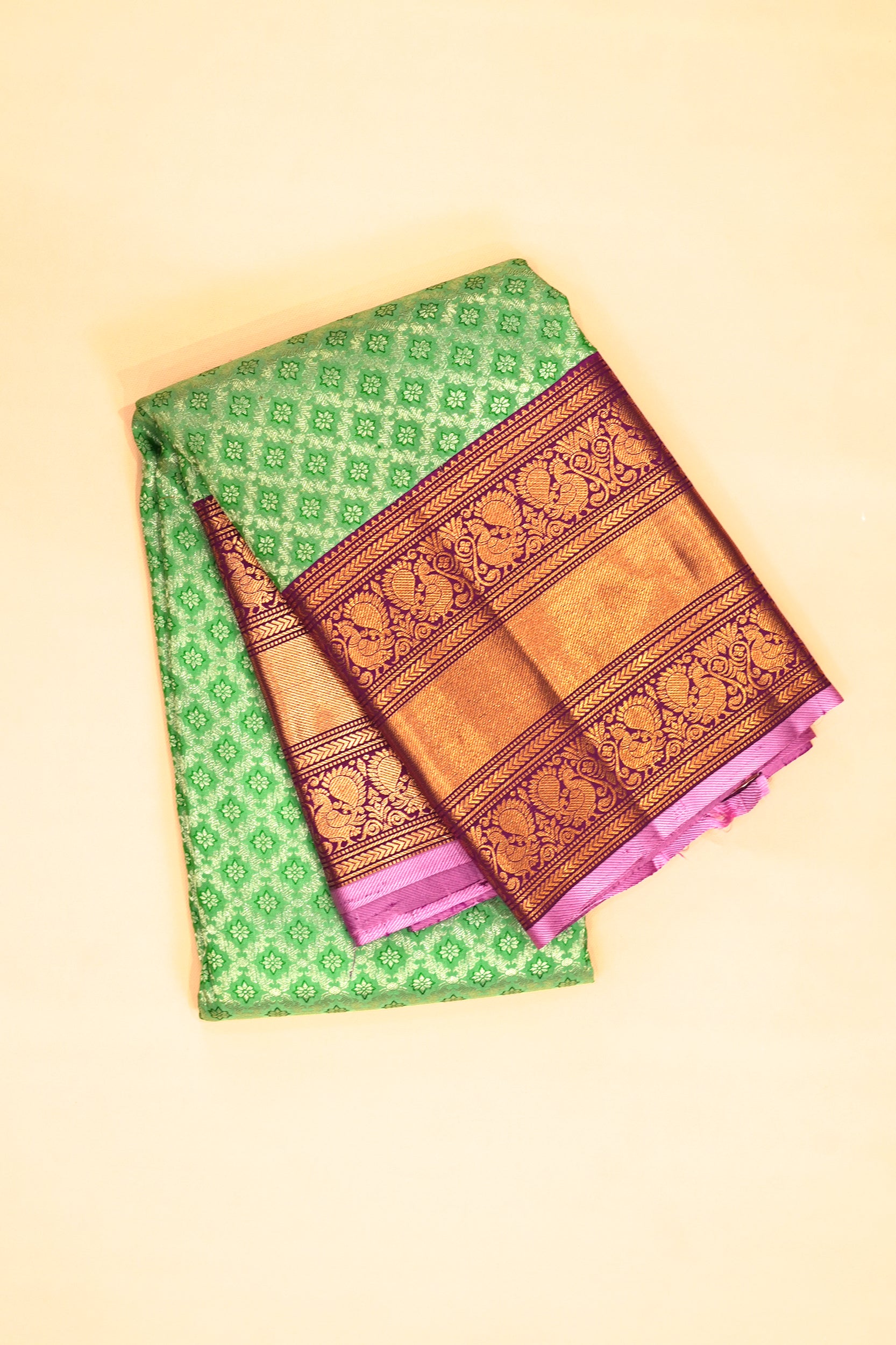 Kanchipuram Silk Brocade Green Saree