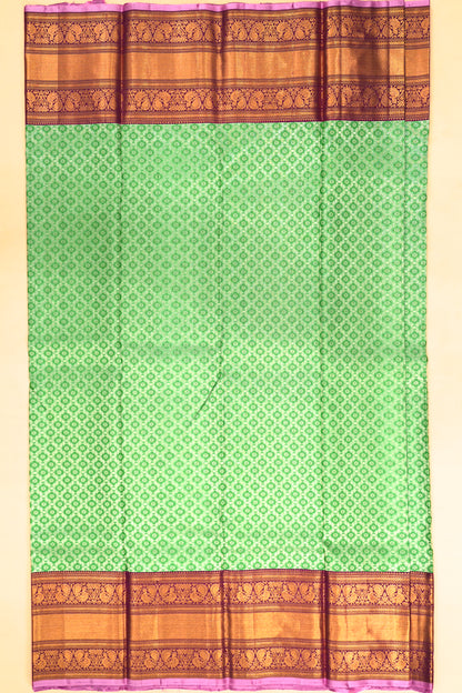 Kanchipuram Silk Brocade Green Saree