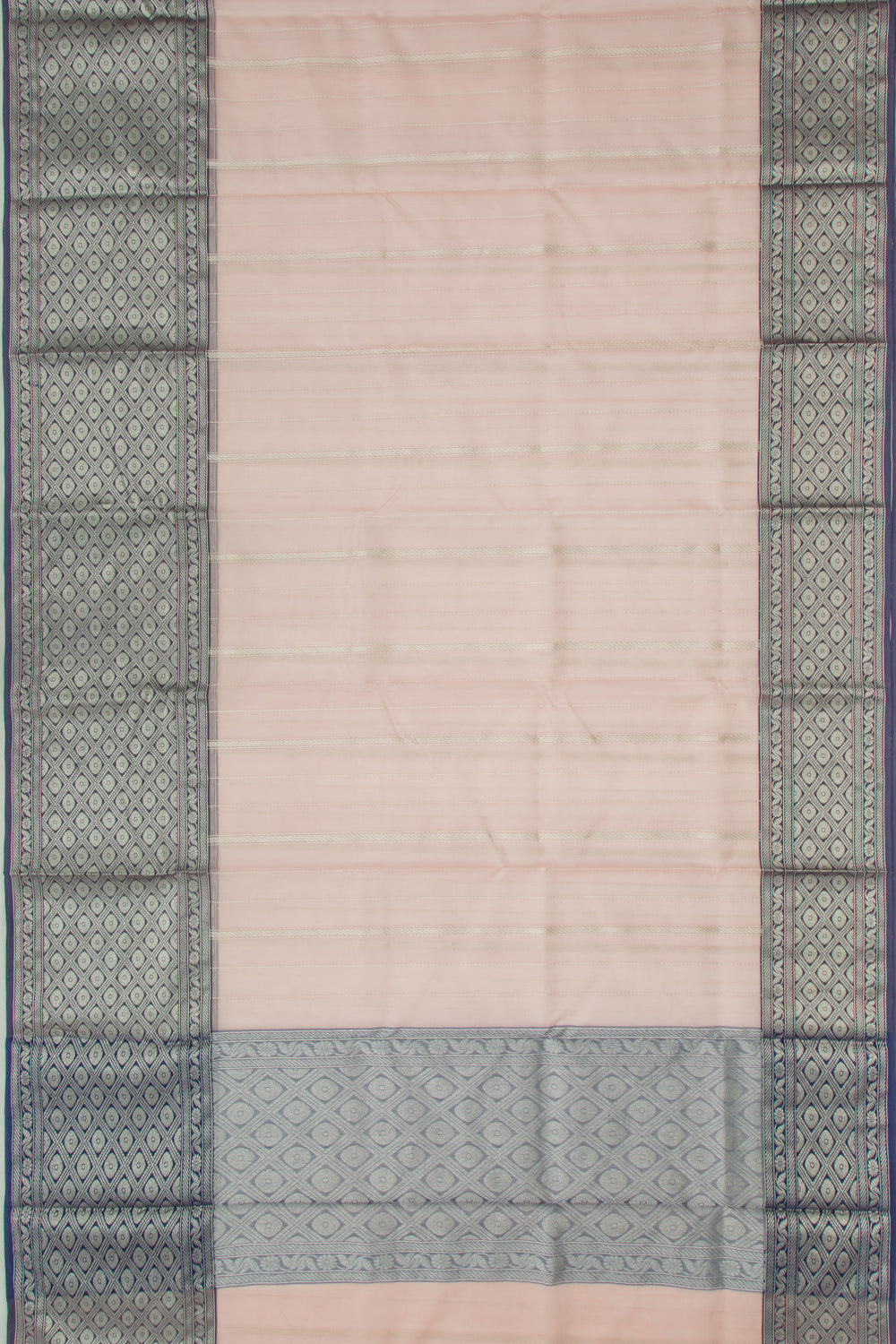 Chanderi Kora Organza Vertical Lines Peach Saree