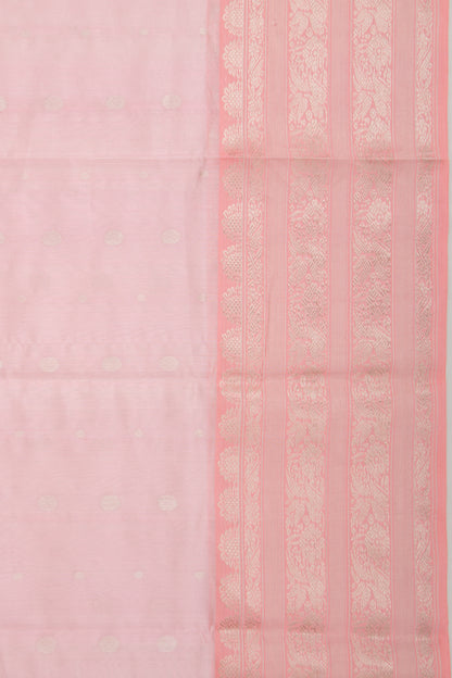 Chanderi Silk Butta Baby Pink Saree