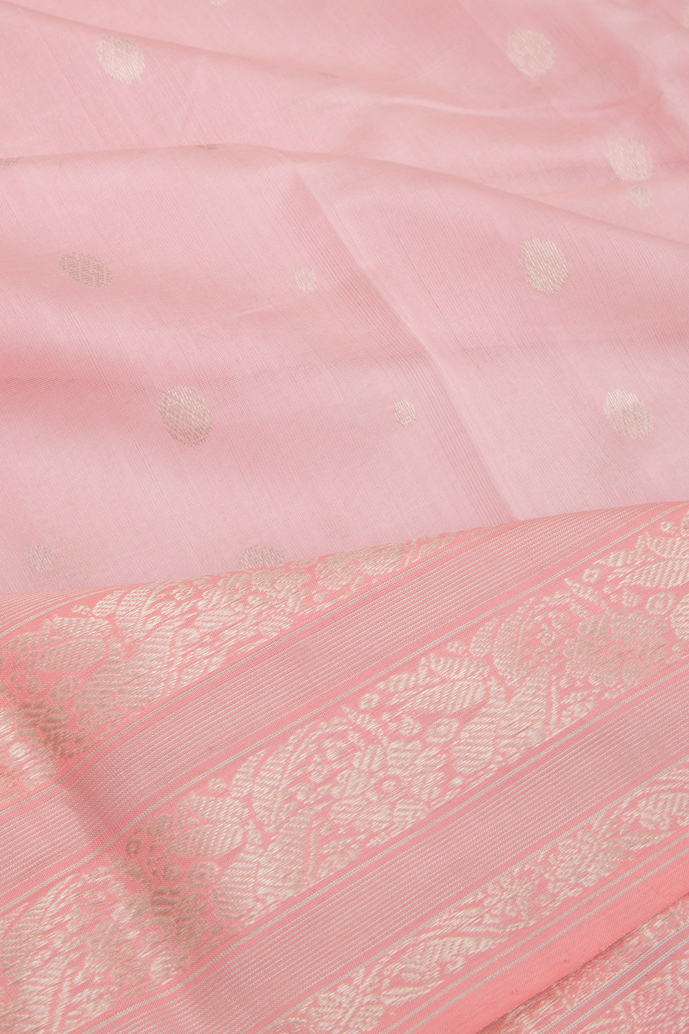 Chanderi Silk Butta Baby Pink Saree