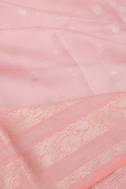 Chanderi Silk Butta Baby Pink Saree