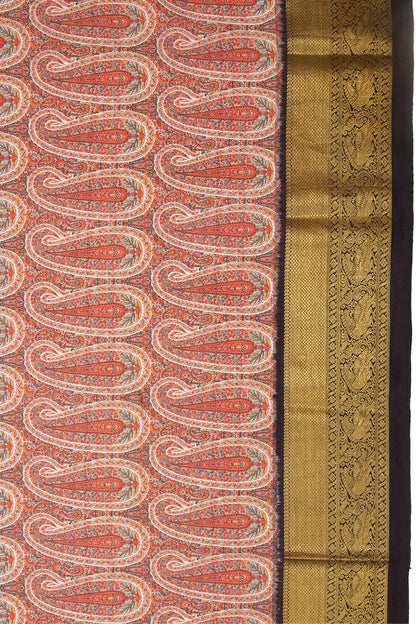 Kanchipuram Silk Jacquard Multicolour Saree
