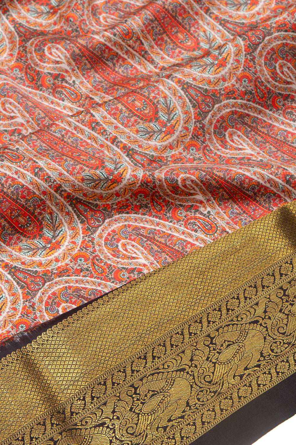 Kanchipuram Silk Jacquard Multicolour Saree