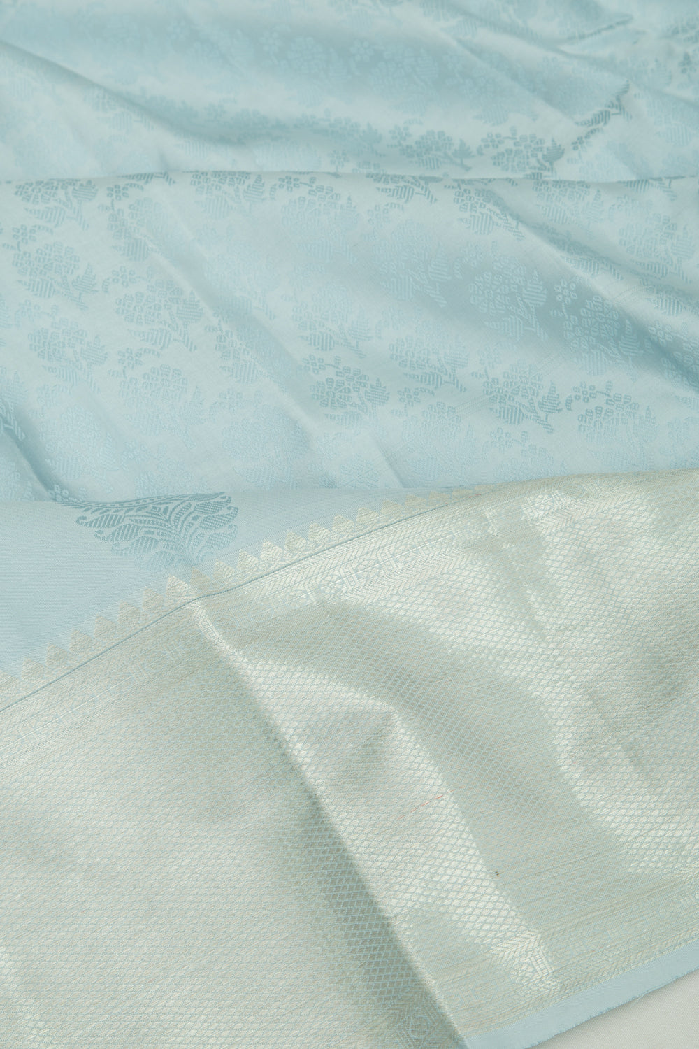 Kanchipuram Silk Jacquard Ice Blue Saree