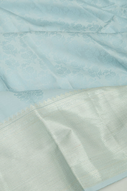 Kanchipuram Silk Jacquard Ice Blue Saree